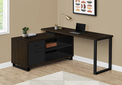 Computer Desk - 72"L Espresso / Black Executive Corner - I 7710