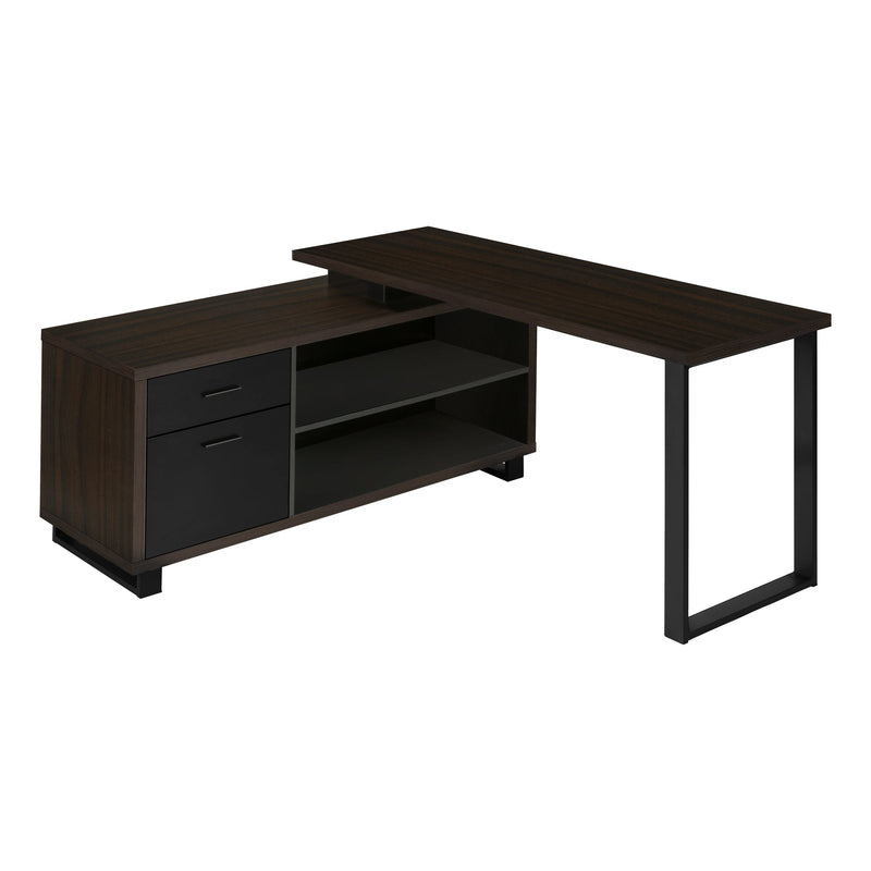 Computer Desk - 72"L Espresso / Black Executive Corner - I 7710