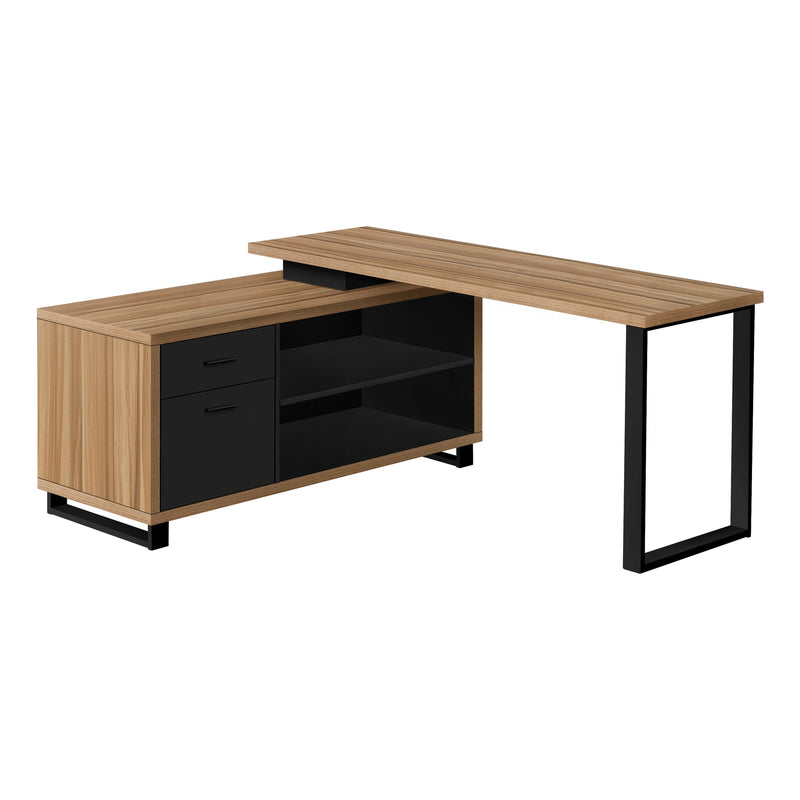 Computer Desk - 72"L Reclaimed / Black Executive Corner - I 7712