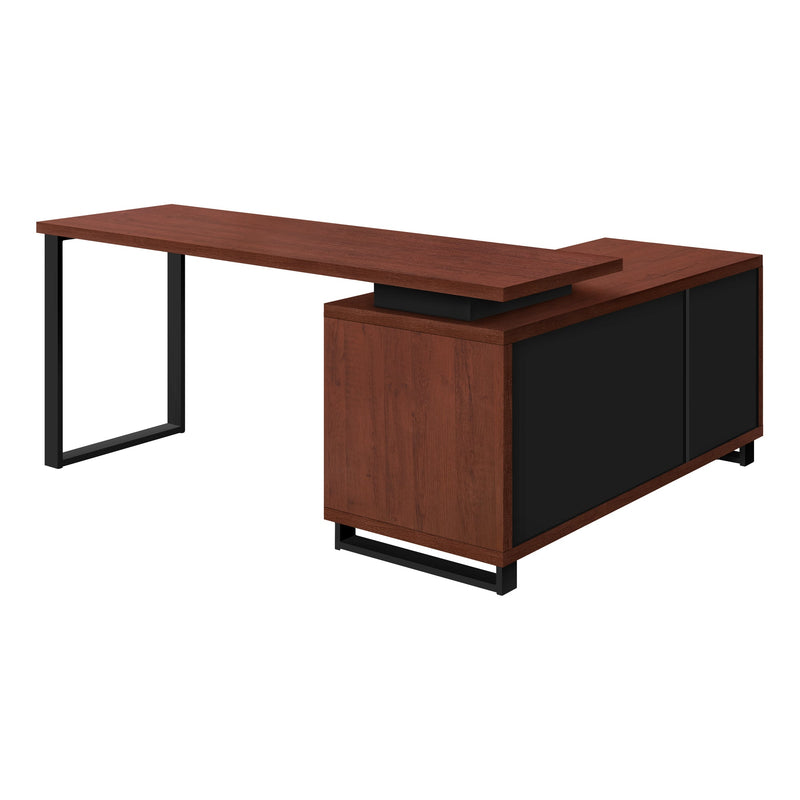 Computer Desk - 72"L Cherry / Black Executive Corner - I 7713