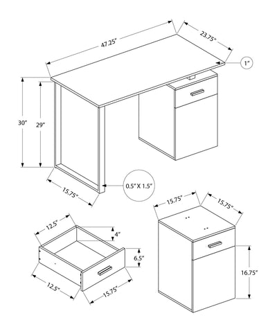 Computer Desk - 48"L / White Left Or Right Facing - I 7760