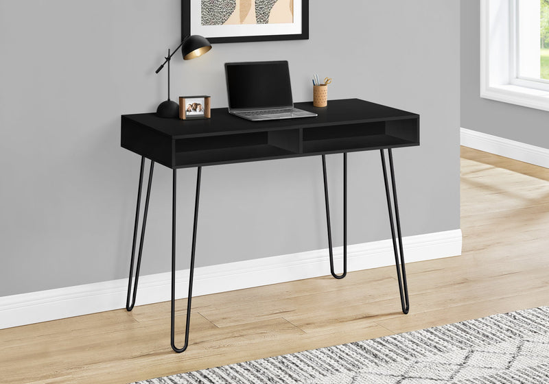 Computer Desk - 40"L / Black / Black Metal - I 7771