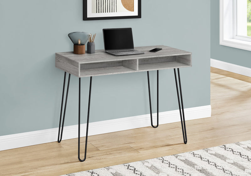 Computer Desk - 40"L / Grey / Black Metal - I 7773