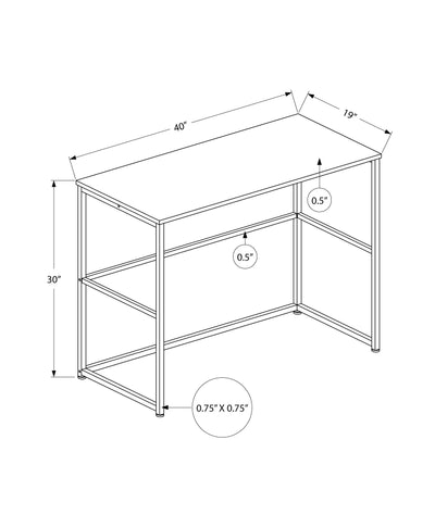 Computer Desk - 40"L / White / White Metal - I 7775