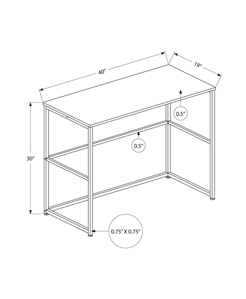 Computer Desk - 40"L / White / White Metal - I 7775