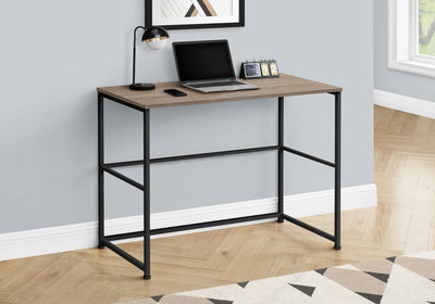 Computer Desk - 40"L / Dark Taupe / Black Metal - I 7777