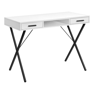 Computer Desk - 42"L / White / Black Metal - I 7790