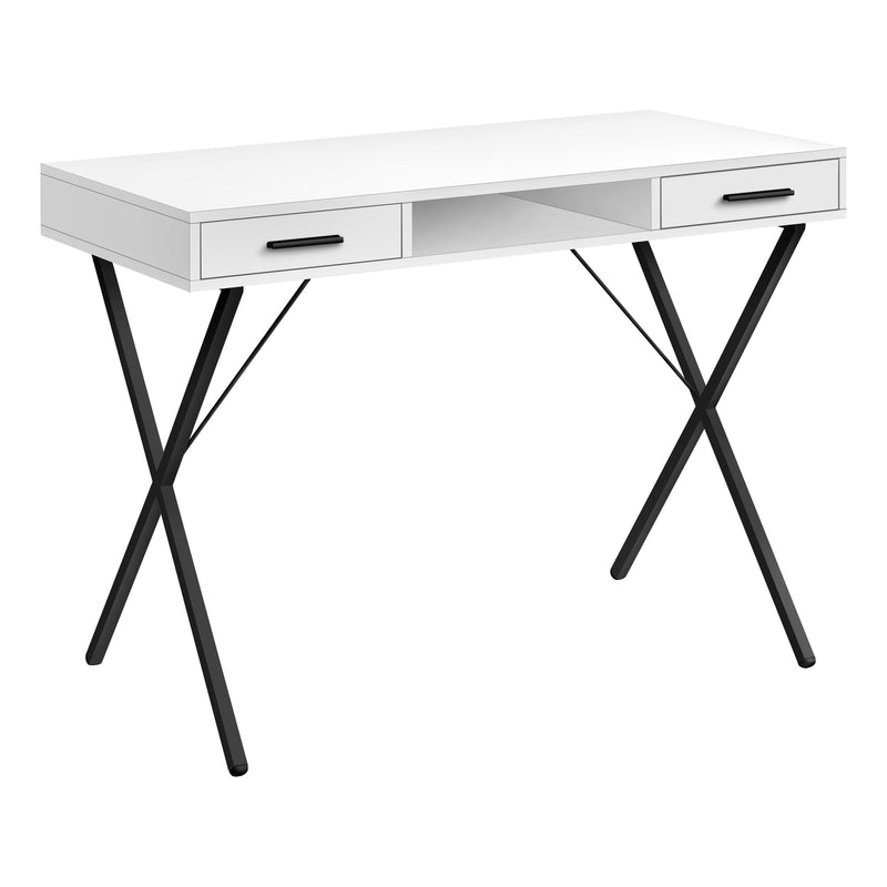 Computer Desk - 42"L / White / Black Metal - I 7790