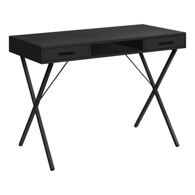 Computer Desk - 42"L / Black / Black Metal - I 7791