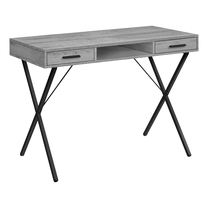 Computer Desk - 42"L / Grey / Black Metal - I 7792