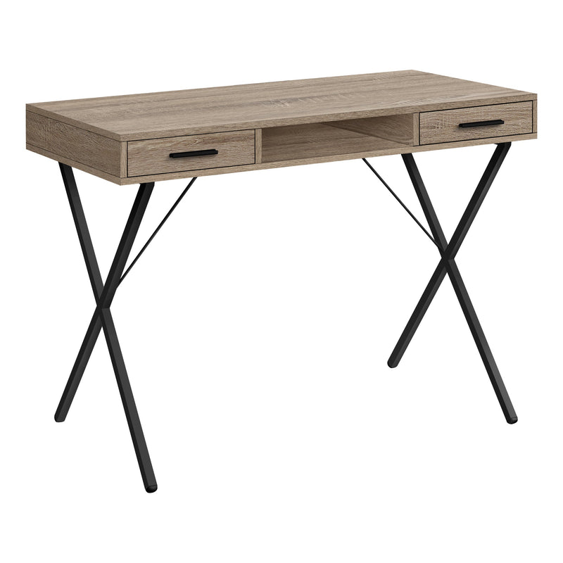 Computer Desk - 42"L / Dark Taupe / Black Metal - I 7796