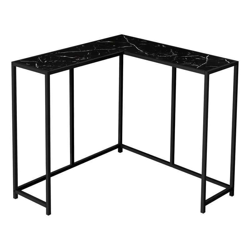 Accent Table - 36"L / Black Marble / Black Corner Console - I 2158