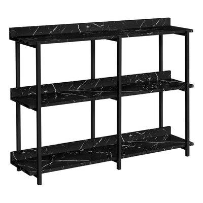 Accent Table - 48"L / Black Marble / Black Metal Console - I 2220