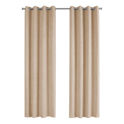 Curtain Panel - 2Pcs / 54"W X 84"H Beige Room Darkening - I 9800