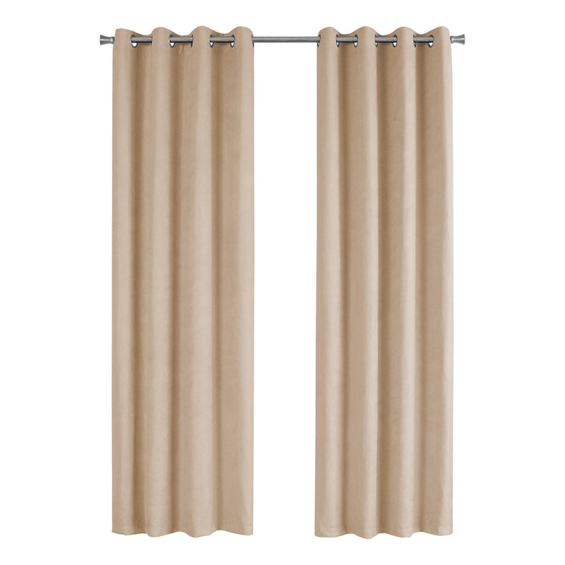 Curtain Panel - 2Pcs / 54"W X 84"H Beige Room Darkening - I 9800