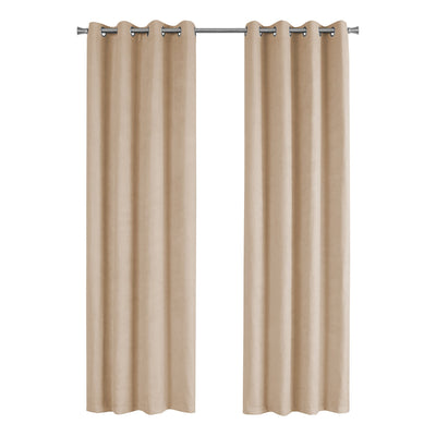 Curtain Panel - 2Pcs / 54"W X 95"H Beige Room Darkening - I 9801