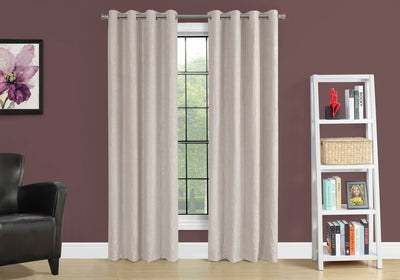 Curtain Panel - 2Pcs / 52"W X 95"H Ivory Room Darkening - I 9818