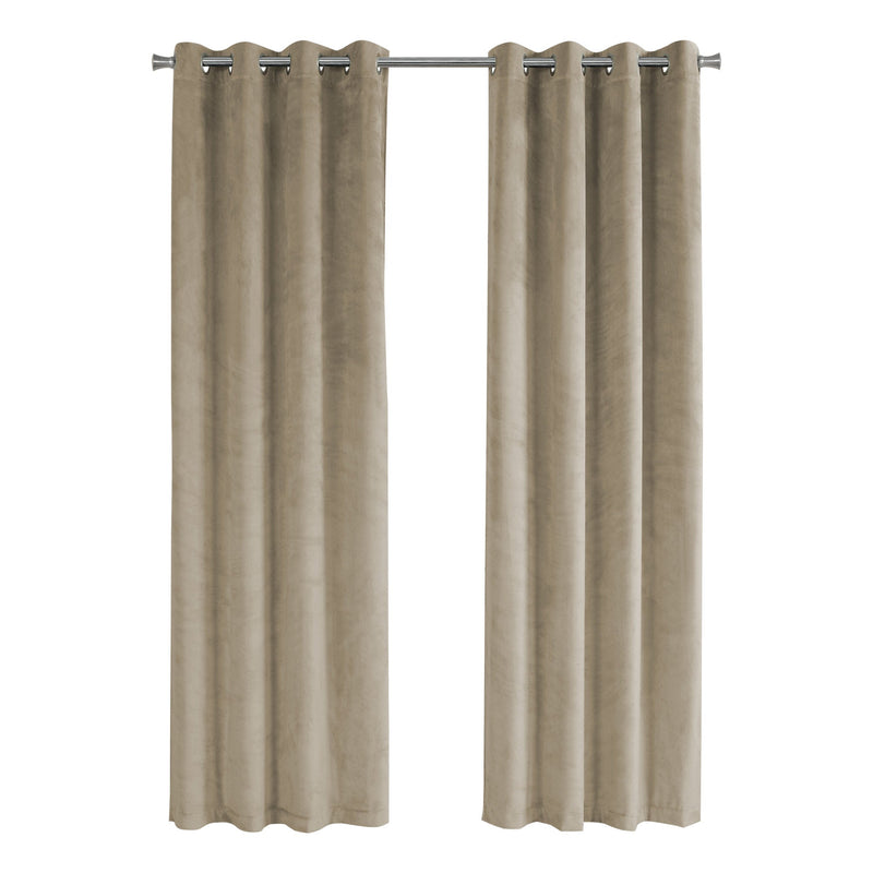 Curtain Panel - 2Pcs / 52"W X 84"H Beige Room Darkening - I 9820