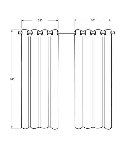 Curtain Panel - 2Pcs / 52"W X 84"H Beige Room Darkening - I 9820