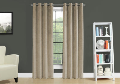 Curtain Panel - 2Pcs / 52"W X 84"H Beige Room Darkening - I 9820