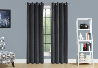 Curtain Panel - 2Pcs / 52"W X 84"H Grey Room Darkening - I 9823