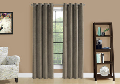 Curtain Panel - 2Pcs / 52"W X 84"H Taupe Room Darkening - I 9826