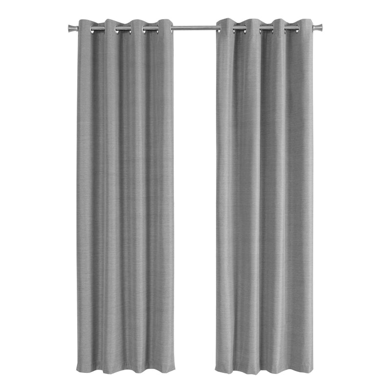 Curtain Panel - 2Pcs / 52"W X 95"H Grey Solid Blackout - I 9842