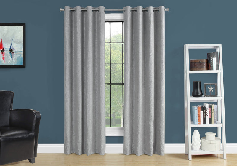 Curtain Panel - 2Pcs / 52"W X 95"H Silver Room Darkening - I 9845