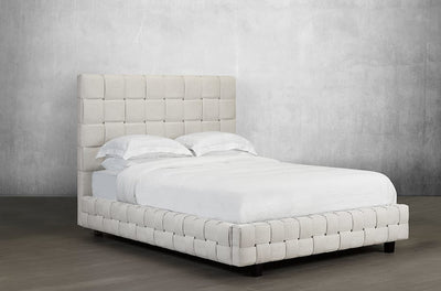 Unique Bed with Basket Weave Pattern Available in Different Fabrics and Colors - R-186-D-HB