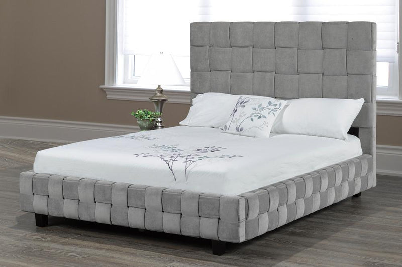 Unique Bed with Basket Weave Pattern Available in Different Fabrics and Colors - R-186-D-HB