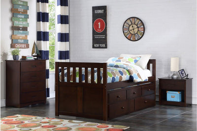 Rowe collection Espresso Trundle Bed w/ 3 drawers - MA-B2013PRE