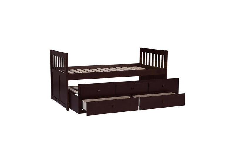 Rowe collection Espresso Trundle Bed w/ 3 drawers - MA-B2013PRE