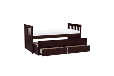 Rowe collection Espresso Trundle Bed w/ 3 drawers - MA-B2013PRE