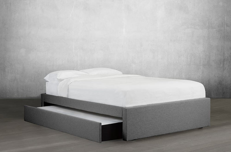 Customizable Platform Bed Includes Side Drawer Or Trundle Compatible with Other Headboards - R-189-S-B