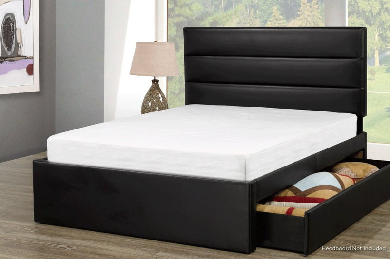 Customizable Platform Bed Includes Side Drawer Or Trundle Compatible with Other Headboards - R-189-S-B