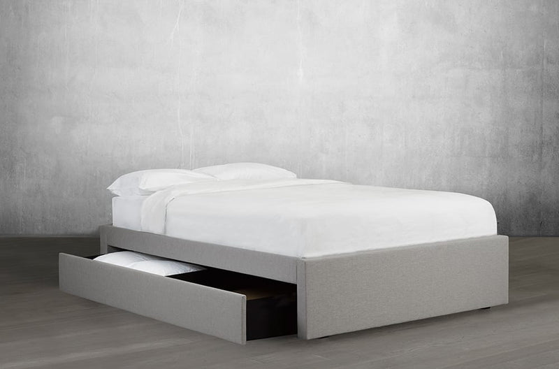 Customizable Platform Bed Includes Side Drawer Or Trundle Compatible with Other Headboards - R-189-S-B