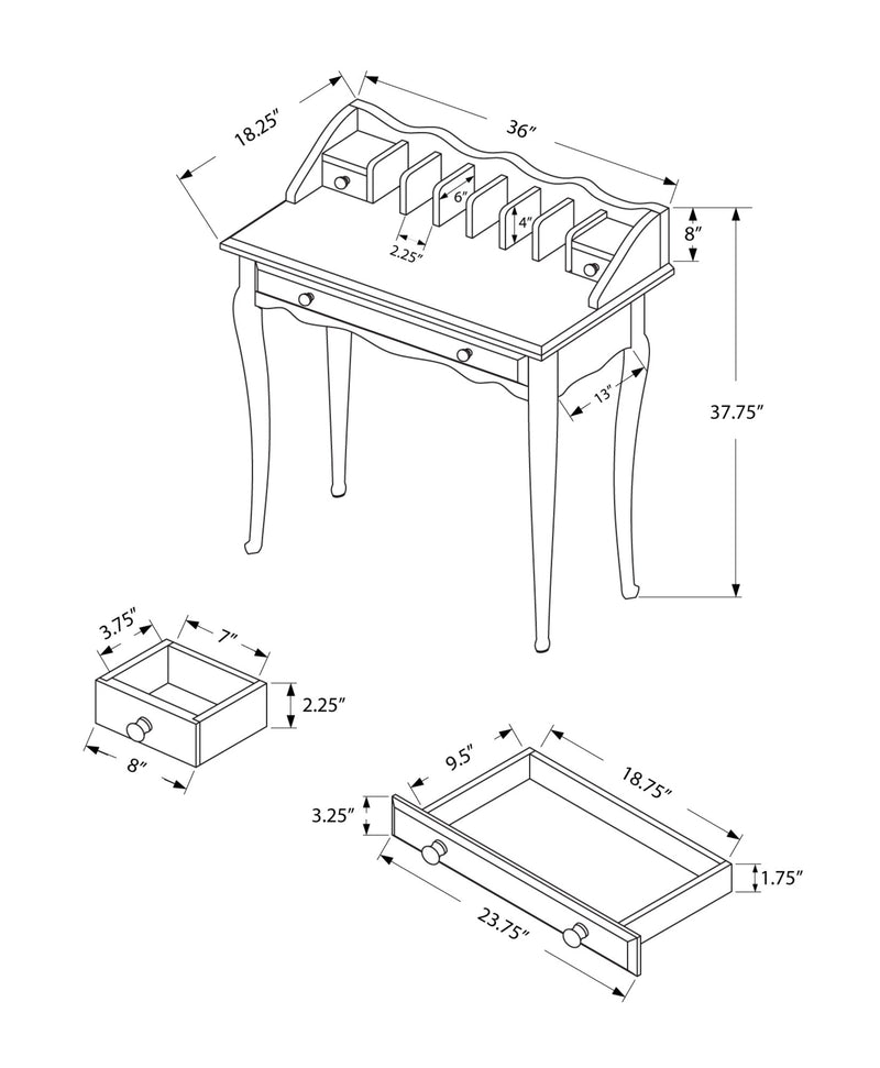 Desk - 36"L / Dark Cherry Traditional - I 3100