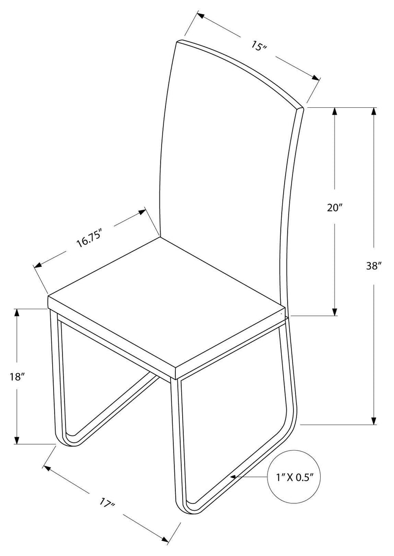 2 Pcs 38"H White Leather-Look Dining Chair - I 1093