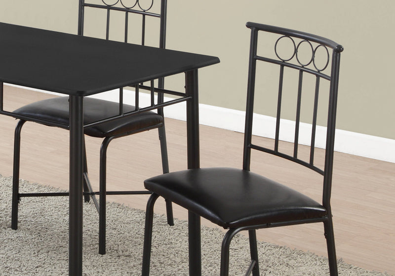 Dining Set - 5Pcs Set / Black Metal And Top - I 1018