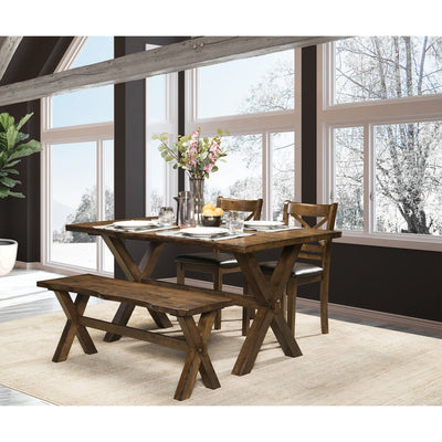 Solid Wood Live Edge Dinette Set in Oak finish - MA-5000-5Pcs