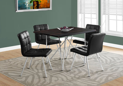 Dining Table - 32"X 48" / Cappuccino / Chrome Metal - I 1039