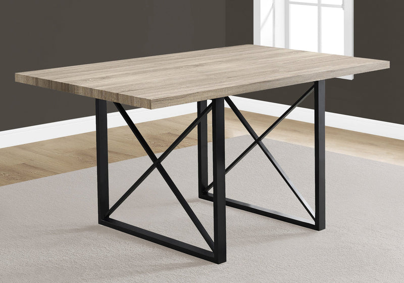 Dining Table - 36"X 60" / Dark Taupe / Black Metal - I 1100