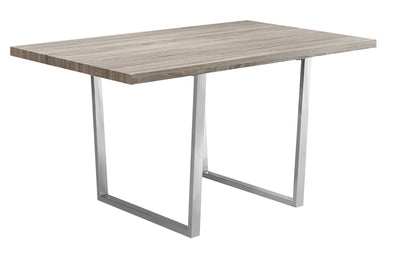 Dining Table - 36"X 60" / Dark Taupe / Chrome Metal - I 1121