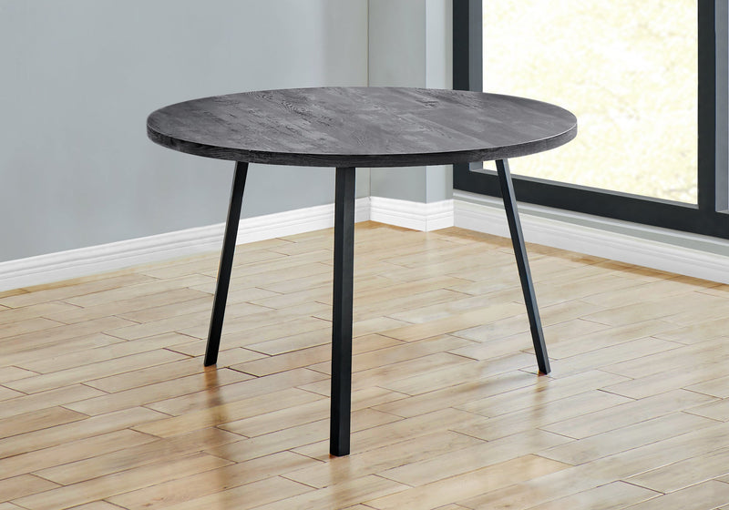 Dining Table - 48"Dia/ Black Reclaimed Wood / Black Metal - I 1153