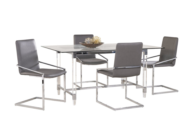 Lyrica Dining Set with Jasmine Grey Side Chair - MA-3656-64DR5 + MA-3656S-GY