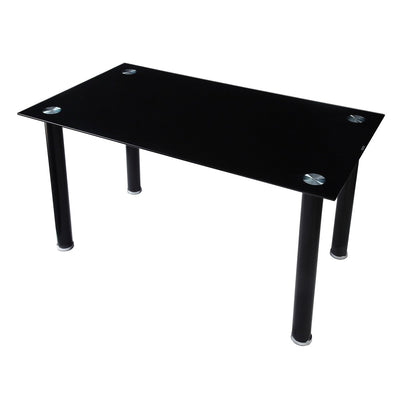 Black Florian Dining Table, Glass Top - MA-5538BK*