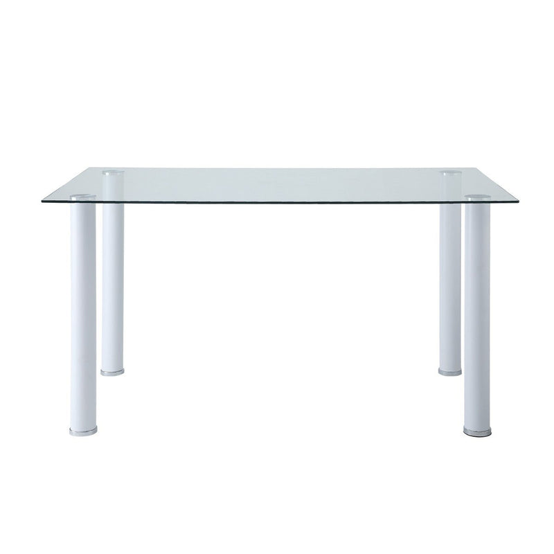 White Florian Dining Table, Glass Top - MA-5538W*