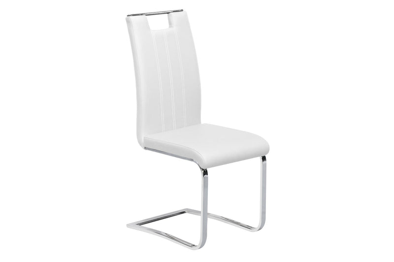 Cynthia 5 Piece Dining Set with Zane Chair in White Leather - MA-6846-78DR5 + 738S4-WT