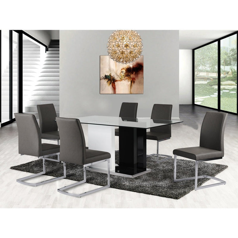 Dual-Tone Tempered Glass Dining Table - MA-6848-67DT