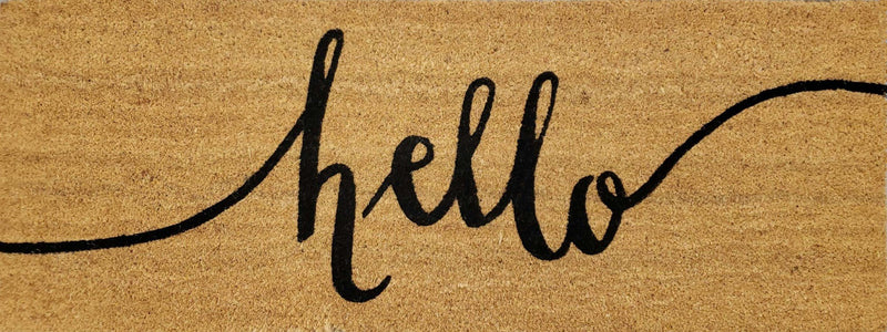 18" x 48" HELLO CURSIVE Non-slip Outdoor Door Mat - VI-DMC-1848-NIV2045